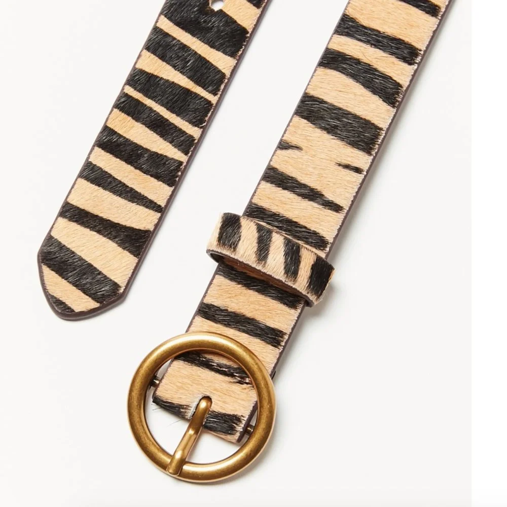 Ginger Calf Hair Tiger Print Hipster Hippie Artsy Boho Bohemian Chic Cat Belt
